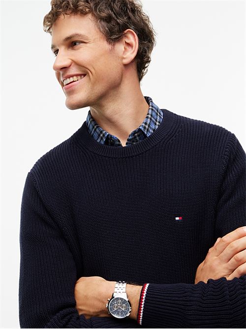 rwb rib crew neck TOMMY HILFIGER | MW0MW41516DW5